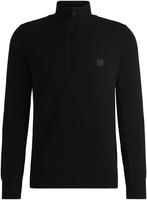 BOSS ORANGE Rollkragenpullover "Kanobix Half Zip Cotton Cashmere" Regular fit,