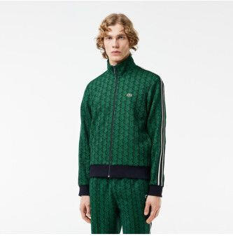 Lacoste Sweatshirt mit Paris-Jacquard-Monogramm (SH1368) imprim&eacute; green