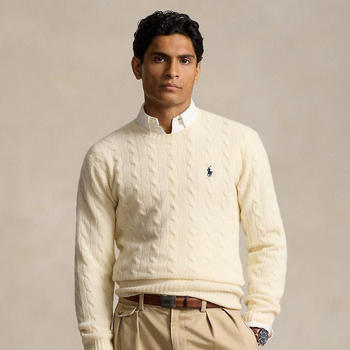 Polo Ralph Lauren Woll-Kaschmir-Pullover mit Zopfmuster (625603) cream