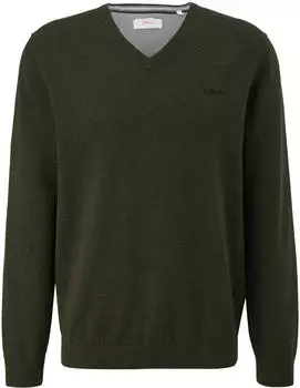 S.Oliver Strickpullover mit Logo-Stickerei (2143174.79W0) gr&uuml;n