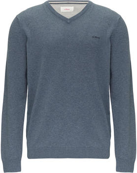 S.Oliver Strickpullover mit Logo-Stickerei (2143174.54W0) blau