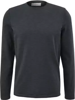 S.Oliver Strickpullover mit Flammgarnstruktur und Rollsaum-Details (2150762.9581) grau