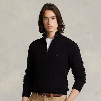 Polo Ralph Lauren Woll-Kaschmir-Pullover mit Zopfmuster (625234) schwarz