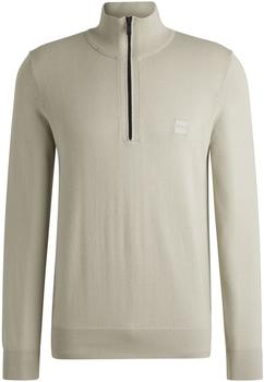 Hugo Boss Troyer aus Baumwolle mit Kaschmir und Wolle mit Logo-Aufnäher - Style Kanobix_S 50527585 Natur