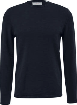 S.Oliver Strickpullover mit Flammgarnstruktur und Rollsaum-Details (2150762.5978) blau