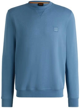 Hugo Boss Regular-Fit Sweatshirt aus Baumwoll-Terry mit Logo-Aufn&auml;her - Style Westart 50509323 Blau