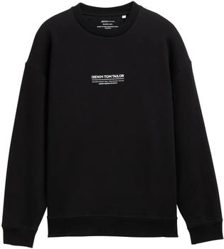 Tom Tailor Denim Relaxed Sweatshirt Logo-Print schwarz