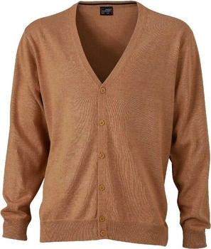 James & Nicholson Klassische Baumwoll-Strickjacke camel