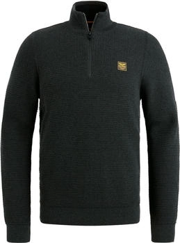 PME Legend Half Zip Collar Baumwolle mouline schwarz