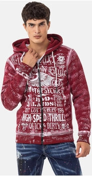 Cipo & Baxx Sweatjacke dunkelrot wei&szlig;