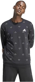 Adidas Seasonal Essentials Monogram Graphic Crew Sweatshirt schwarz weiß