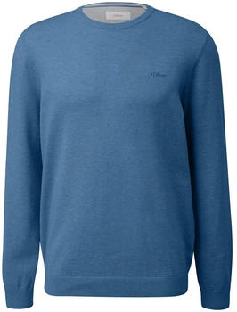 S.Oliver Pullover Fein-Strick Rundhals-Ausschnitt gesticktes Logo