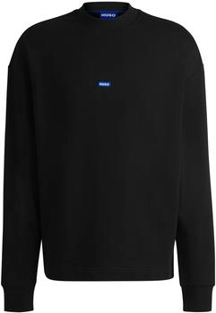 HUGO Sweatshirt aus Baumwoll-Terry mit blauem Logo-Label - Style Nedro 50522359 Schwarz
