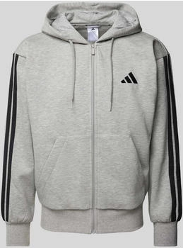 Adidas Sweatjacke Viskose-Anteil Logo-Stitching hellgrau
