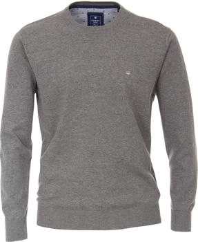 Redmond Casual Pullover Langarm Rundhals Regular-Fit grau