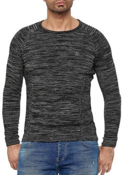 Redbridge Strickpullover strukturierten Ärmeln und Rundhalsausschnitt schwarz