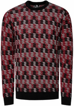 Rusty Neal Pullover hellgrau cranberry schwarz