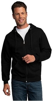 Fruit of the Loom Eversoft Fleece Sweatshirts Hoodies Reißverschluss schwarz