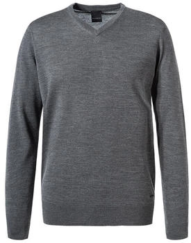 Bugatti Pullover V-Ausschnitt wolle grau