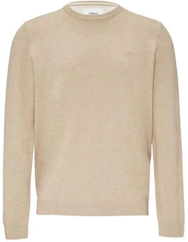 S.Oliver Strickpullover Logo-Stickerei braun