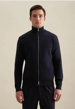 Seidensticker Strickjacke Langarm Stehkragen blau dunkelblau