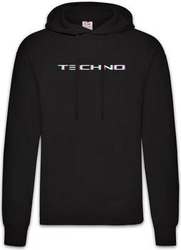 Urban Backwoods Techno Glitch Kapuzenpullover schwarz