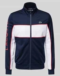 Lacoste Sweatjacke 'TAFFETA' Stehkragen dunkelblau Lacoste Sweatjacke 'TAFFETA' Stehkragen dunkelblau