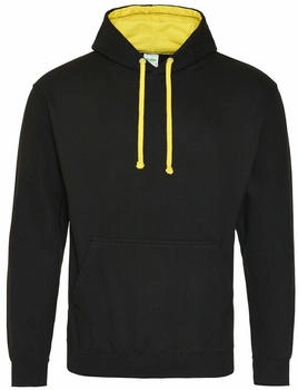 Just Hoods by AWDIS Varsity Hoodie tiefschwarz sonnengelb