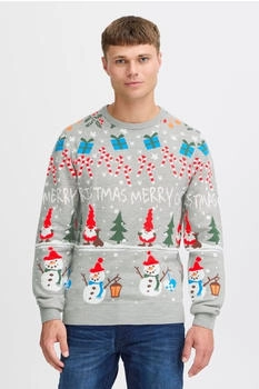 Blend Strickpullover Weihnachtspullover Rundhals Weihnachts-Muster Regular fit