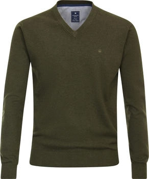 Redmond Pullover Langarm V-Ausschnitt Regular-Fit olivgrün