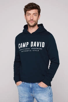 Camp David Kapuzensweatshirt Logo-Print blau navy