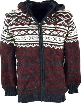 Guru-Shop Strickjacke Norwegermuster rot Modell Wolle