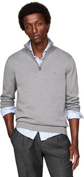 Tommy Hilfiger Pullover Reißverschluss Mock Neck Halbzip grau