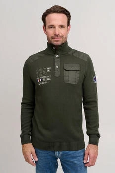 FQ1924 Pullover 'ERLONG' dunkelgrün weiß FQ1924