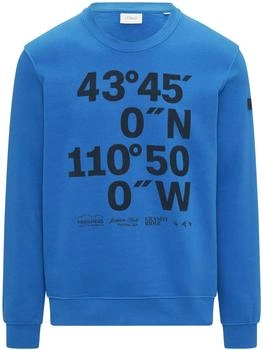 S.Oliver Sweatshirt Rippbündchen blau schwarz 55D1