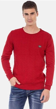 Cipo & Baxx Pullover Zopfmuster CP240 rot