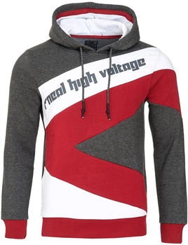 Rusty Neal Pullover anthrazit bordeaux weiß