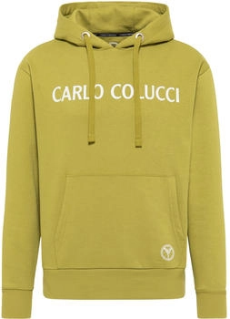 Carlo Colucci Sweathoodie Schriftzug oliv