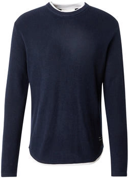 Tom Tailor Denim Pullover dunkelblau weiß