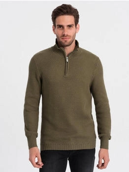 Ombre Stehkragenpullover olive