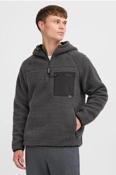 11 Project PRRone Herren Teddy-Pullover Jacke Kapuze hohem Kragen Taschen Regular fit