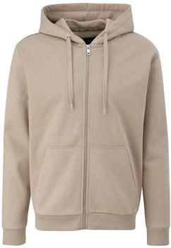 S.Oliver Sweatjacke Rippsaum beige