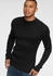 Bruno Banani Stehkragenpullover Rippstrickoptik schwarz