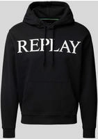 Replay Herren Hoodie Kapuzenpullover BRUSHED FLEECE Regular Fit Schwarz 098 L