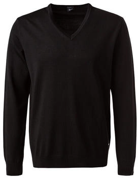 Joop! Pullover Regular Fit V-Ausschnitt Merinowolle schwarz