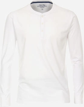 Redmond Casual Henley Shirt Langarm Knopfleiste Regular Fit baumwolle jersey weiß