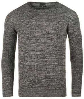 WOTEGA Strickfleece-Pullover Structured Mouline Crew Neck grau-navy 194203