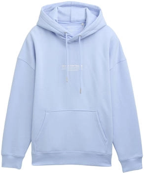 Tom Tailor Denim Relaxed Hoodie Sweatshirt Logo Print brunnera blue