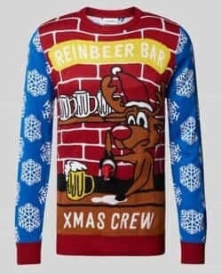 Lindbergh Strickpullover Motiv-Stitching royal