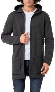 Redbridge Cardigan Kapuze langer offener Schnitt dunkelgrau